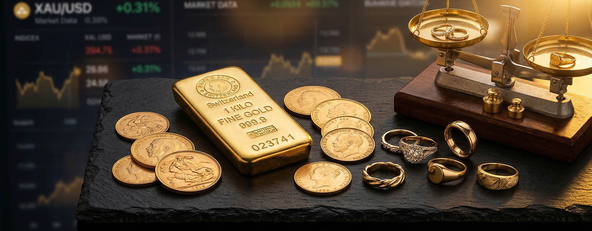 14k gold price per gram today — live calculator for 10K, 14K, 18K, 22kt gold rates per gram and per ounce