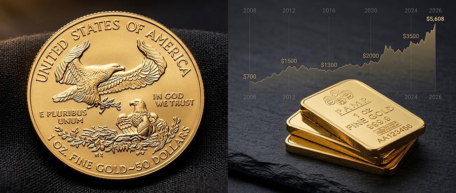 Gold coins vs gold bars investment comparison — best gold coins to buy and best gold bullion dealers 2026